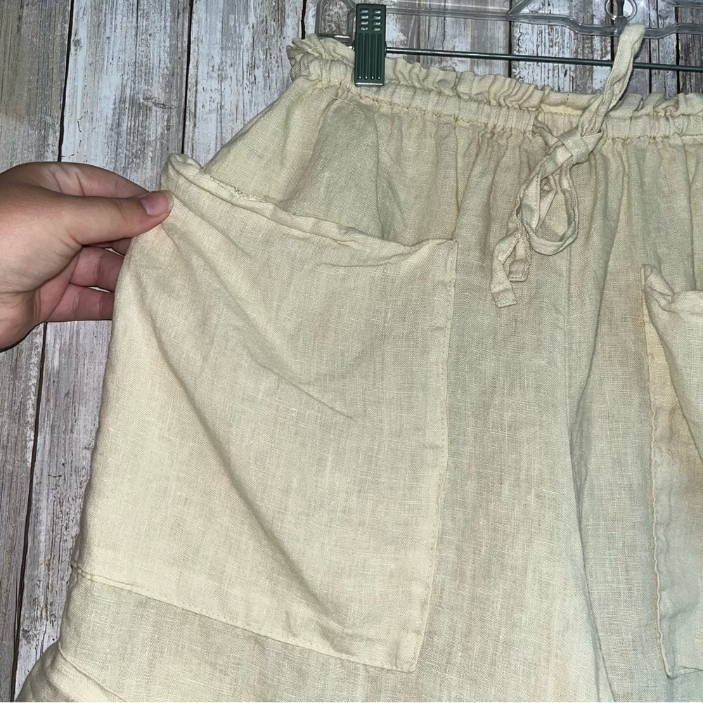 Zara 100% Linen Matching Set Sand Beige Oversized Shirt Shorts Co Ord Size S - Picture 7 of 11